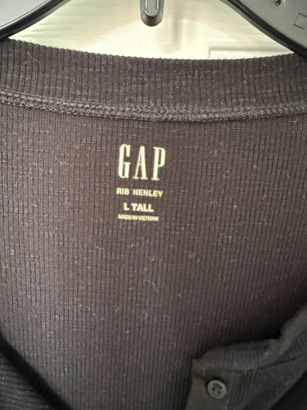 Lot of 2 Gap Ribbed Henley tops  L Tall - Picture 4 of 4